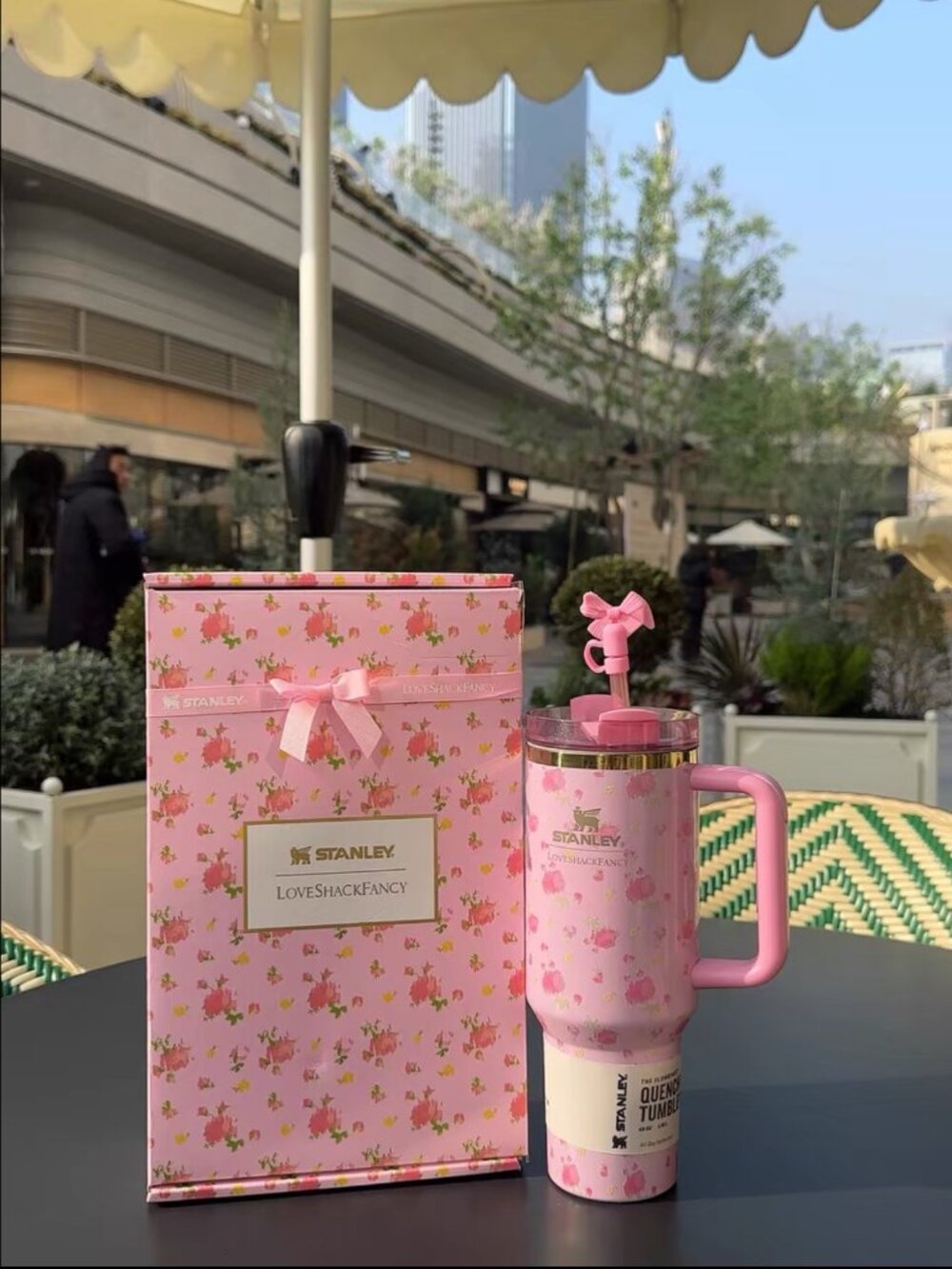 Stanley x LoveShackFancy 40 oz Ibiza Sunset Flowstate Tumbler H2.0 with Gift Box